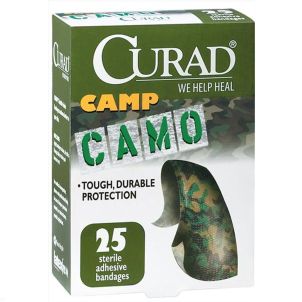 Box of 25 CURAD Camo Fabric Adhesive Bandages CUR45701Z