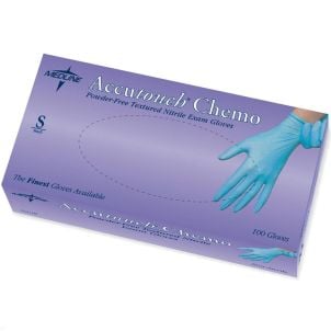 Box of Accutouch Chemo Nitrile Exam Gloves | Blue | Small