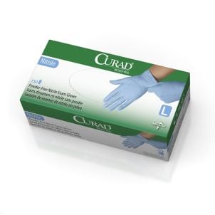 Box of CURAD Nitrile Exam Gloves | Blue | Large