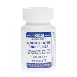 Bottle of 100 Generic OTC Sodium Chloride Tablets OTC176001N