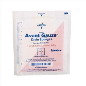 Box of Medline Avant Gauze Sterile Drain Sponge NON256000