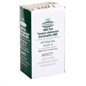 Box of Medline Caring Sterile Abdominal Pads PRM21454
