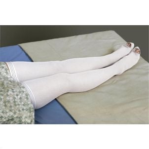 Box of Medline EMS Thigh Length Anti Embolism Stockings White Large MDS160864H