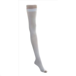 Box of Medline EMS Thigh Length Anti Embolism Stockings White Medium MDS160848H