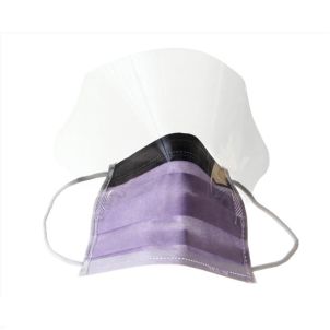 Box of Medline Fluid Resistant Surgical Face Masks Eyeshield Purple NON27410EL