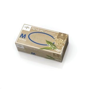Box of Restore Nitrile Exam Gloves with Oatmeal | Off White | Medium