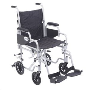 Poly Fly Light Weight Transport Chair Wheelchair with Swing Away Foot Rests