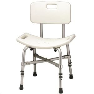 White Aluminum Bariatric Adjustable Shower Chair Roscoe Medical Latex Free-BTH-HDWB