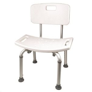 White Aluminum Adjustable Shower Chair - Roscoe Medical