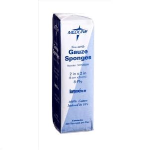 Case of 5000 Medline Woven Non Sterile Gauze Sponges NON25208
