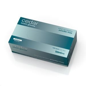 Case of Cedar Vinyl Synthetic Exam Gloves | Clear | Medium