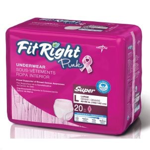 Case of FitRight Pink Protective Underwear - Max Size 56.00 | 80 ct