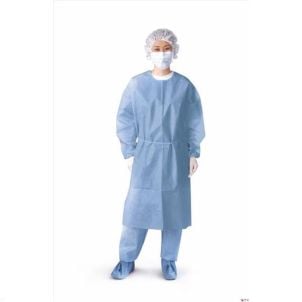 Medline Closed Back Coated Polypropylene Isolation Gowns in Blue in NON27114 
