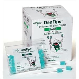 Case of Medline DenTips Oral Swabsticks Green MDS096502
