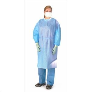 Medline Medium Weight Multi-Ply Fluid Resistant Isolation Gown in Blue in X-Large NON27SMS3XL X-Large