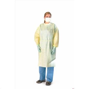 Medline Medium Weight Multi-Ply Fluid Resistant Isolation Gown in Yellow in NON27SMS2 
