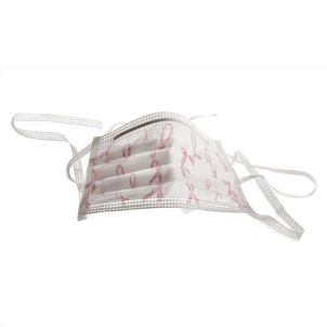 Medline Pink Ribbon Surgical Face Masks Breast Cancer Logo NONRIBBON