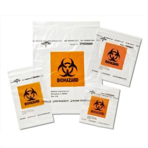 Case of Medline Zip Style Biohazard Specimen Bags Clear DYND30261H