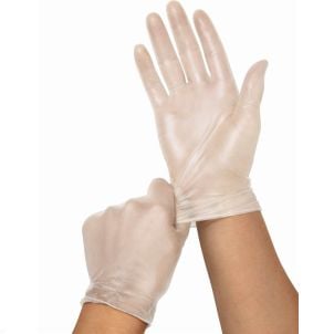 Case of Powder Free Clear Vinyl Exam Gloves | Clear | Small