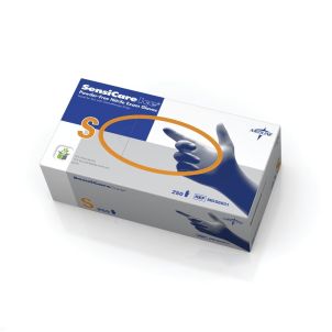 Case of SensiCare Ice Blue Nitrile Exam Gloves | Violet Blue | Small