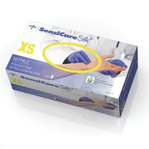 Case of SensiCare Silk Nitrile Exam Gloves | Blue | X-Small