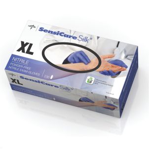 Case of SensiCare Silk Nitrile Exam Gloves | Dark Blue | X-Large