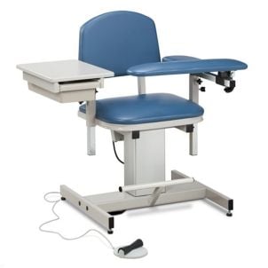 Clinton Power Series Blood Drawing Chair Padded Flip Arm Drawer 6342