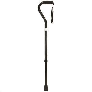 Black Aluminum Offset Aluminum Cane - Roscoe Medical