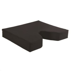 Black Foam/Velour Memory Foam Coccyx Seat Cushion - Roscoe Medical