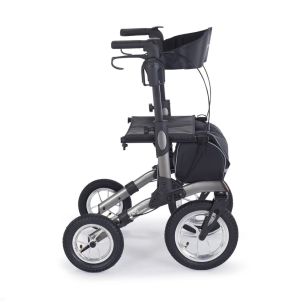 All Terrain Outdoor Walker Rollator by Commodita COM942, Gray