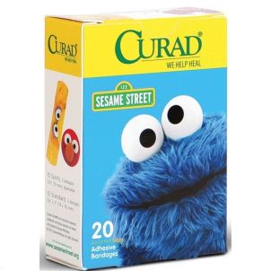 Box of Medline CURAD Sesame Street Adhesive Bandages Cartoon CUR47069