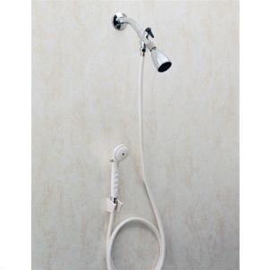 Hand Held Shower Sprayer Extra Long Hose Diverter Valve by Carex