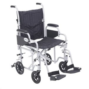 Poly Fly Light Weight Transport Chair with Footrests by Drive Medical
