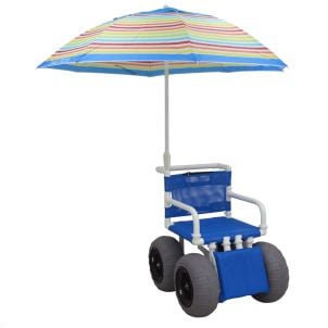 All Terrain Beach Wheelchair + Umbrella MJM E722-ATC-ELR-GRYW-UMB
