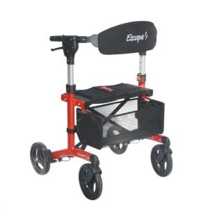 Escape Rollator, Red - Standard 24" seat height