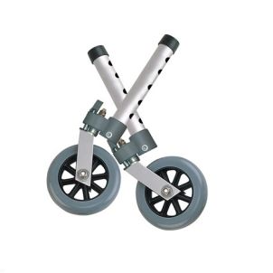 Pair of Swivel Lock 5" Walker Wheels by Drive Medical