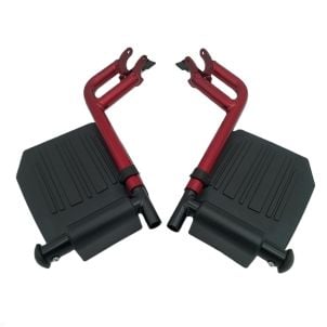 Footrests Drive Medical Deluxe Fly-Weight Transport Chair, Red FWSF1SR