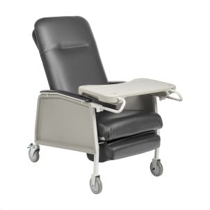 3 Position Heavy Duty Bariatric Geri Chair Recliner, Charcoal by Drive Medical D574EW-CHAR