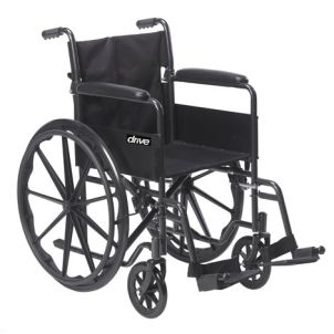 Silver Sport 18" Wheelchair with Swing Away Removable Footrest by Drive