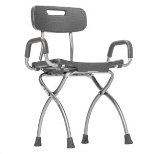 MD by Drive X-Fold Shower Chair, Storm by Drive Medical MD50100GR
