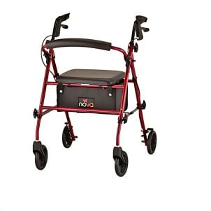JOURNEY ROLLING WALKER STEEL FRAME - RED by Nova