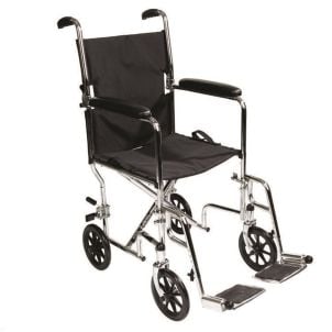Chrome Steel Transport Chair - Roscoe Medical
