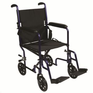 Blue Aluminum Transport Chair - Roscoe Medical
