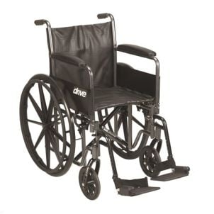 Silver Sport 2 Wheelchair with Detachable Full Arm by Drive Medical, 16"