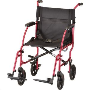 LIGHTWEIGHT 19 INCH TRANSPORT CHAIR WITH DESK ARMS RED by Nova