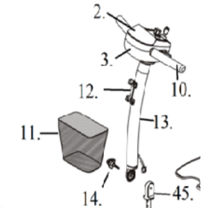 Spitfire 1310 Basket Bracket Drive Medical LRM412101-08 (#12)