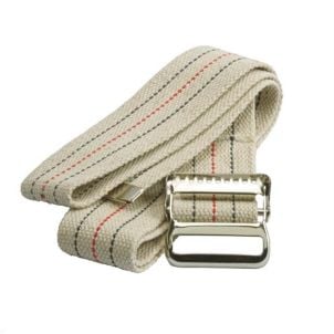 Medline Washable Cotton Gait Belts Natural Blue & Red Stripes MDT821203
