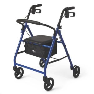 Medline Basic Steel Rollators Walker Blue, 6" Wheels MDS86850EBS