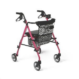 Medline Posh Pink Zebra Rollator Pink MDS86835SHE