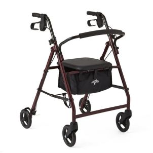 Medline Steel Rollator Burgundy MDS86850E